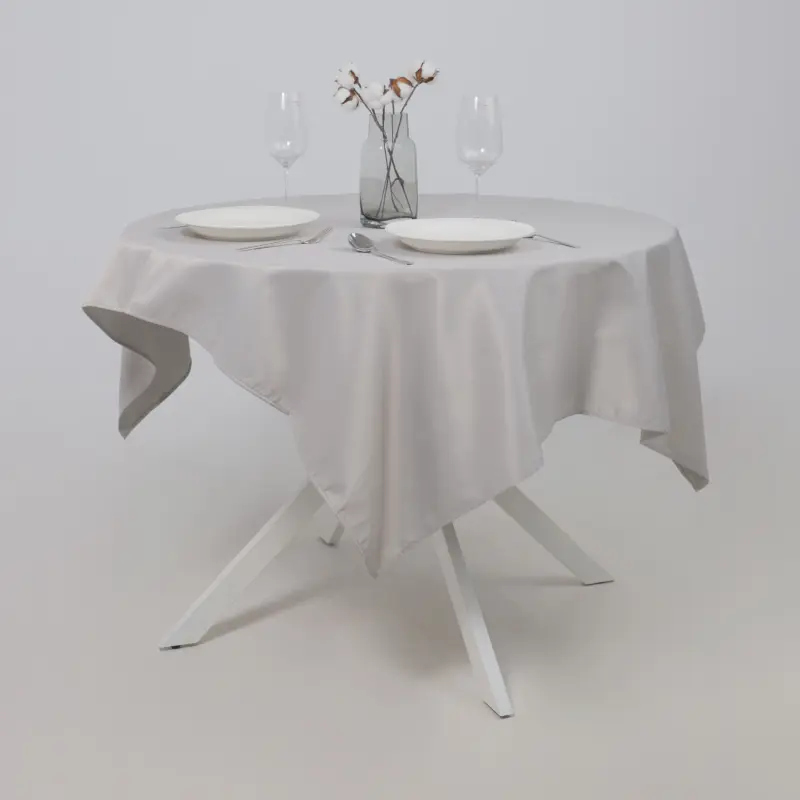 Скатерть грязеотталкивающая, круглая д.150см, полоска-елочка 2738, серый 010301_preview_2