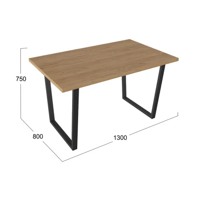 Стол обеденный ДАЛЛАС Тип 1, 1300*800, дуб крафт золотой/черный_3