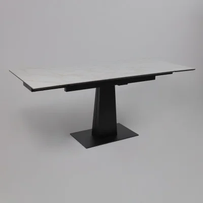 Стол AV 2119, МДФ+керамика, раздвижной 1200 (1800)*800 белый, глянцевый CARLA LARKIN /черный_17