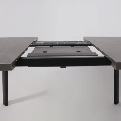 Стол LEON LUX RADIAL-160, раздвижной 160(205)х90, Дымчатая керамика/Чёрный_14