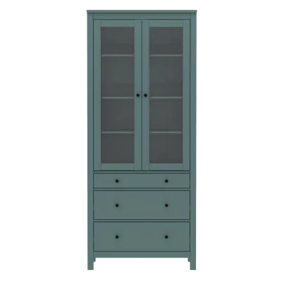 Шкаф с витриной САГА 90, темно-бирюзовый (2.08.07.130.6 RU)_2