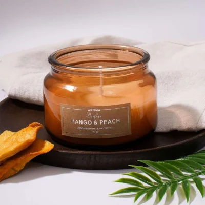 Ароматическая свеча MANGO & PEACH в стекле, Д100 Ш100 В65_3