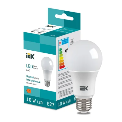 Лампа светодиодная груша нейтральный белый свет LED Bulb A60 950lm 4000K E27  IEK LL-I-A60-10-230-40-E27 фотография
