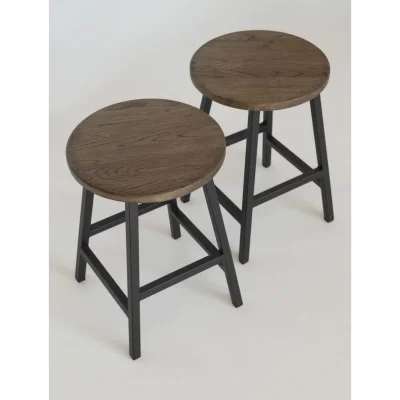Табуреты круглые для кухни деревянные, комплект 2 шт, SMH-245 мореный дуб_5