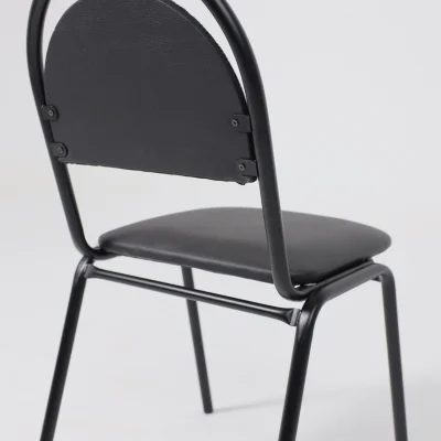 Стул на раме SEVEN BLACK V-4, кожзам, черный_3