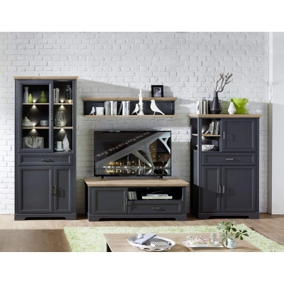 Гостиная "JASMIN", графит+дуб артизан. Комплект №1_1