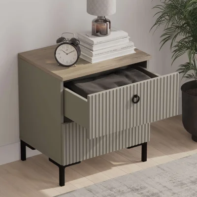Н.м. "DOMENICA" тумба прикроватная KOM2S, к.Глиняный серый+Дуб сильвержек ореховый/Глиняный серый_6