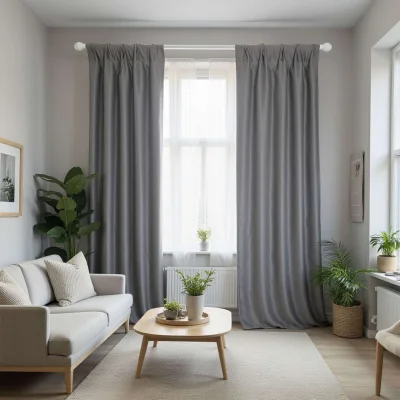 Комплект штор "Блэкаут" 1,5+1,5х2,7м на универсальной ленте, цвет серый опал (арт.888-14)_2