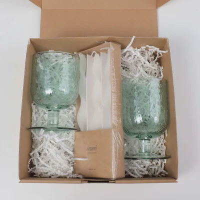 Подарочный бокс №1 (Бокал для коктейлей (2 шт.) + Набор свечей + Подарочная упаковка)_7