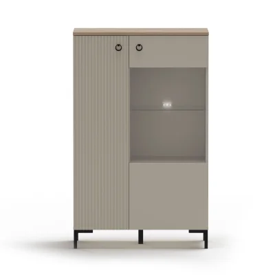 Н.м. "DOMENICA" шкаф REG1D1W/140 с подсветкой, к.Глиняный серый+Дуб сильвержек ореховый/Глиняный серый_2