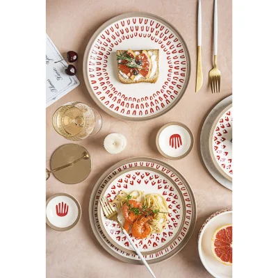 Миска-Боул LOVE PRINT, керамика, красный принт, d17*7,4см_6