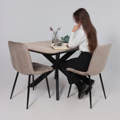 Стол ВЕЙВ раздвижной, 120(160)*80*75, дуб беленый/черный (ПрР-3 DSW (02) КСЕ/Р-80)_10