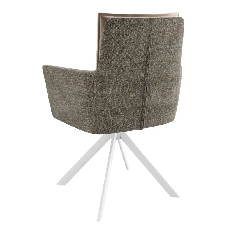Стул POSH-R 360, g05 GREY BEIGE шенилл lux - d07 PEARL GREY LUX\белый_preview_2