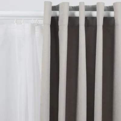 Штора "Канвас" 2х2,7м  на люверсах, цвет серый (арт.906-14) фотография