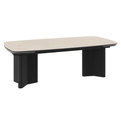 Стол RICHARD SLIDE-230, раздвижной 230(310)*115, BAYONA IVORY PREMIUM CER/Черный фотография