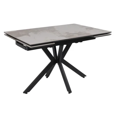 Стол AV 2111, МДФ+керамика, раздвижной 1200 (1800)*800 белый, глянцевый PANDORA/черный_1