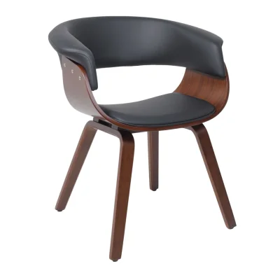 Кресло барное MODY, экокожа, черный/орех фотография