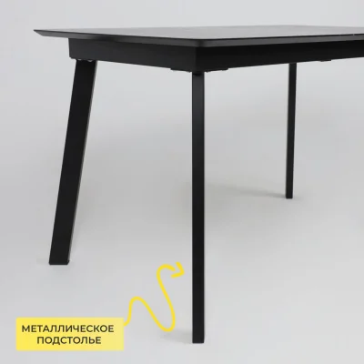 Стол AV 1209, HPL+МДФ,  раздвижной 1200 (1600)*800 Черный тунис /черный_5