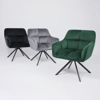 Кресло VIRGINIA, поворотное, велюр, тем.-серый HCJ-40/черный_5