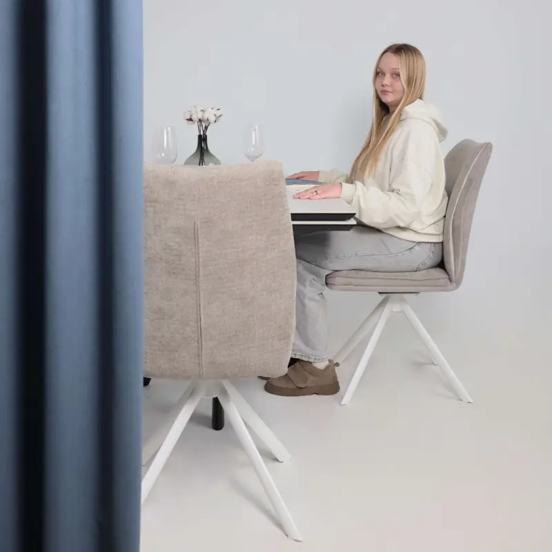 Стул SMART-R 360, g05 GREY BEIGE шенилл LUX - d07 PEARL GREY LUX\белый_preview_2