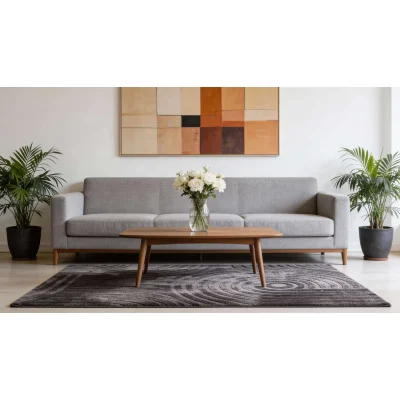 Ковер GEOMETRY FAUX FUR, геометрия, темно-серый 160*200см_2