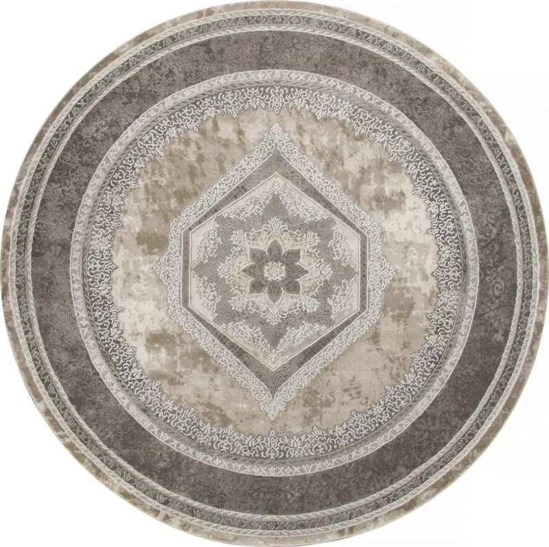 Ковер ARMINA 04037C - GREY / BROWN - Круг 2 на 2_preview_2