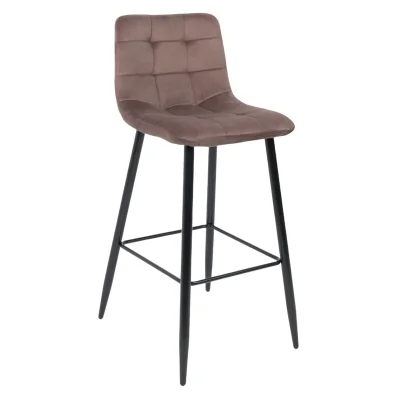 Стул STELLA, барный, коричневый велюр HLR49/черный фотография