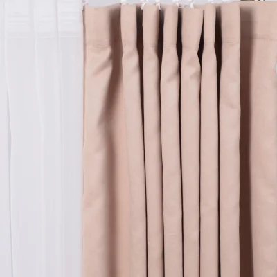 Штора "Канвас" 2х2,5м  на ленте, цвет латте (арт.906-10) фотография