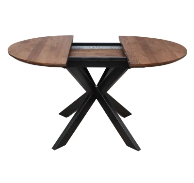 Стол РАУНД раздвижной, d100(140)*75, дуб мореный/черный (ПрР-4 DSW (02) КСЕ/Р-80)_8