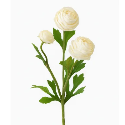 Искусственный цветок Ранункулюс, В420, белый фотография