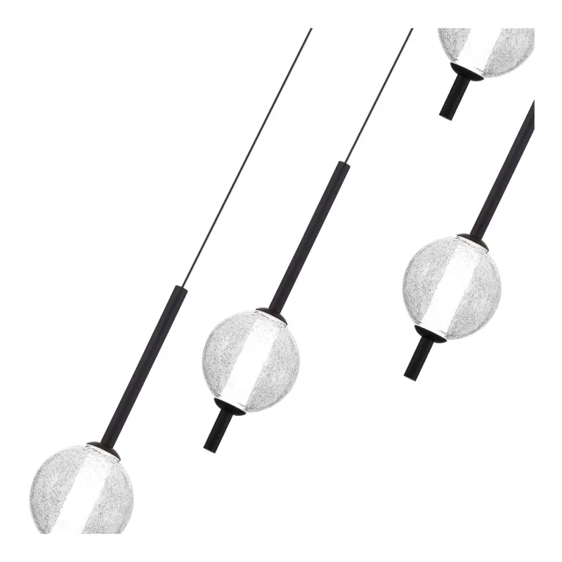 Светильник подвесной ST-Luce Черный/Прозрачное кракелированное стекло LED 4*8,5W 3000K PEEK_preview_3