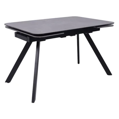 Стол ЛЕОН NEW, керамика 1 кат. 1200(1840)*800, Камень серый Bayona Grey/Черный матовый фотография