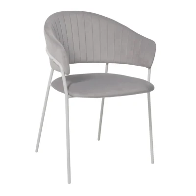 Стул AV 433, светло-серый бархат H-09/белый фотография