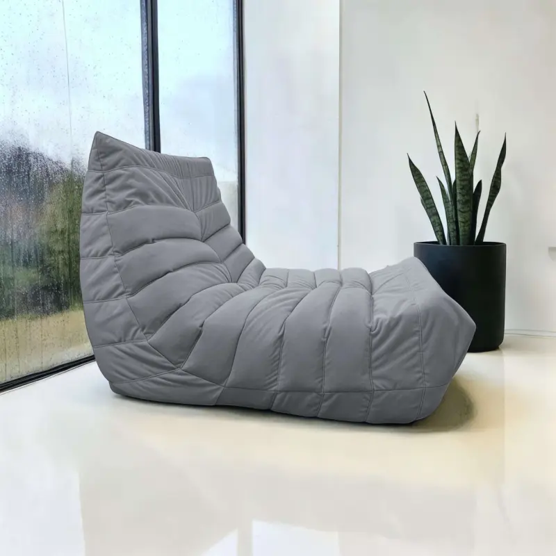 Бескаркасное кресло Француз SLIM BeanBag 70*35 / микровелюр, Сталь_preview_2
