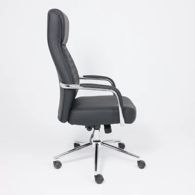 Кресло поворотное LOREAN, черная экокожа/хромированный металл_6