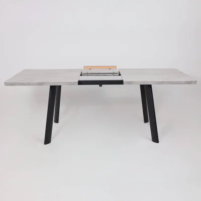 Стол LEON LUX RADIAL-180, раздвижной 180(240)х95, Серый сланец/Чёрный_18