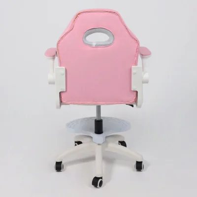 Кресло рабочее, поворотное JASMINE, white, розовый, ECONOM_16