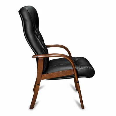 Кресло OXFORD A/D  (орех темный) кожа (черная)_2