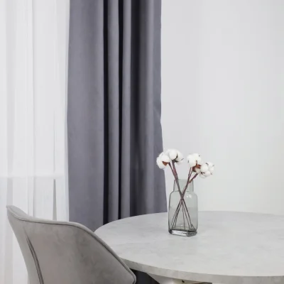 Штора "Канвас" 2х2,7м  на ленте, цвет темно-серый (арт.906-18)_2