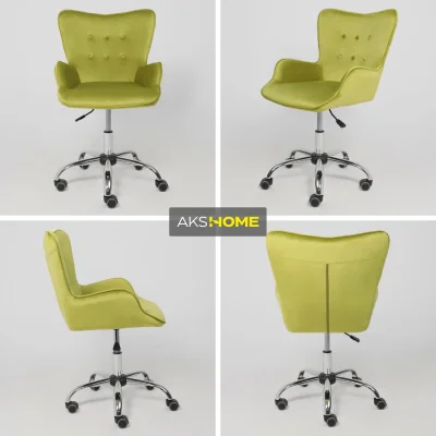 Кресло поворотное BELLA, велюр/оливковый_2