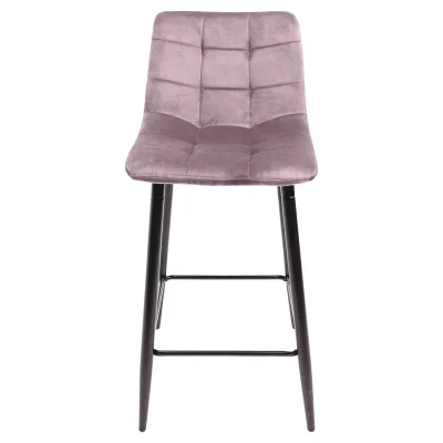 Стул барный MIA, пыльная роза велюр HLR25/черный_2