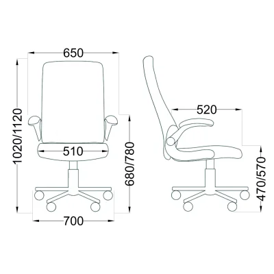 Кресло поворотное BORIS, ткань/серый_6