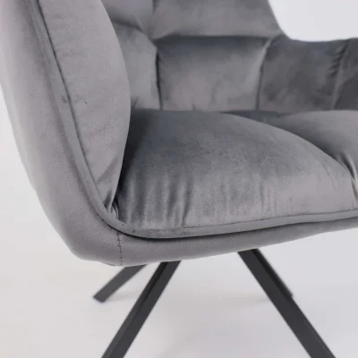 Кресло VIRGINIA, поворотное, велюр, тем.-серый HCJ-40/черный_13