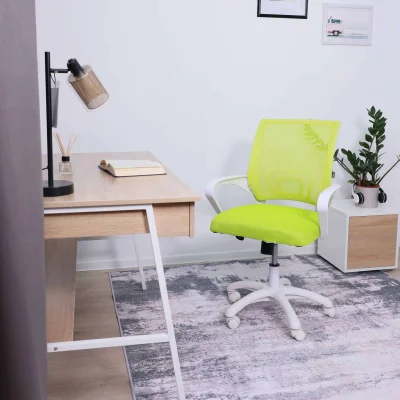 Кресло поворотное RICCI NEW, WHITE (салатовый)_3