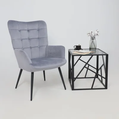 Кресло ODA, серый велюр HCJ-40/черный_4