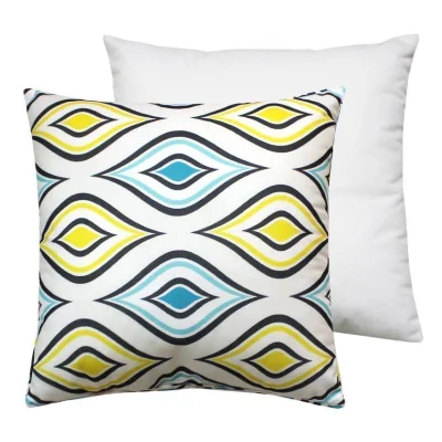 Подушка декоративная МАТЕХ FANTASY РЕТРО 2, р-р 33*33*10. Цвет голубой/желтый, арт. 31-420_4