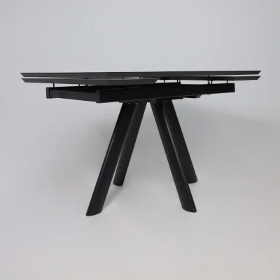 Стол JACK-120, раздвижной 120(30+30)х80, МРАМОР СВЕТЛЫЙ - COMPAKT CER/Черный_8