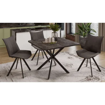 Стол раздвижной ЛИССАБОН Тип 1, 1000(1315)х1001х750, черные опоры/ателье темный_2