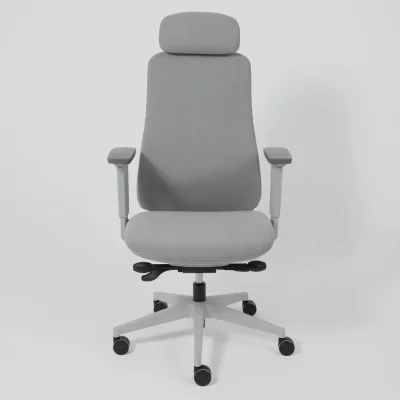 Кресло поворотное VORTEX, серая ткань/белый полиамид, коллекция AKSPRIME_16