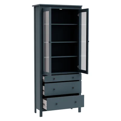 Шкаф с витриной САГА 90 МОРУ, темно-бирюзовый (2.08.16.250.6 RU)_3